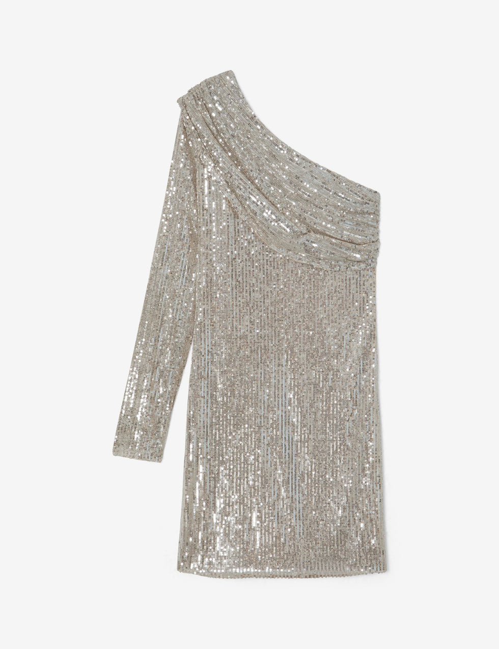 Robe asymétrique à sequin sable