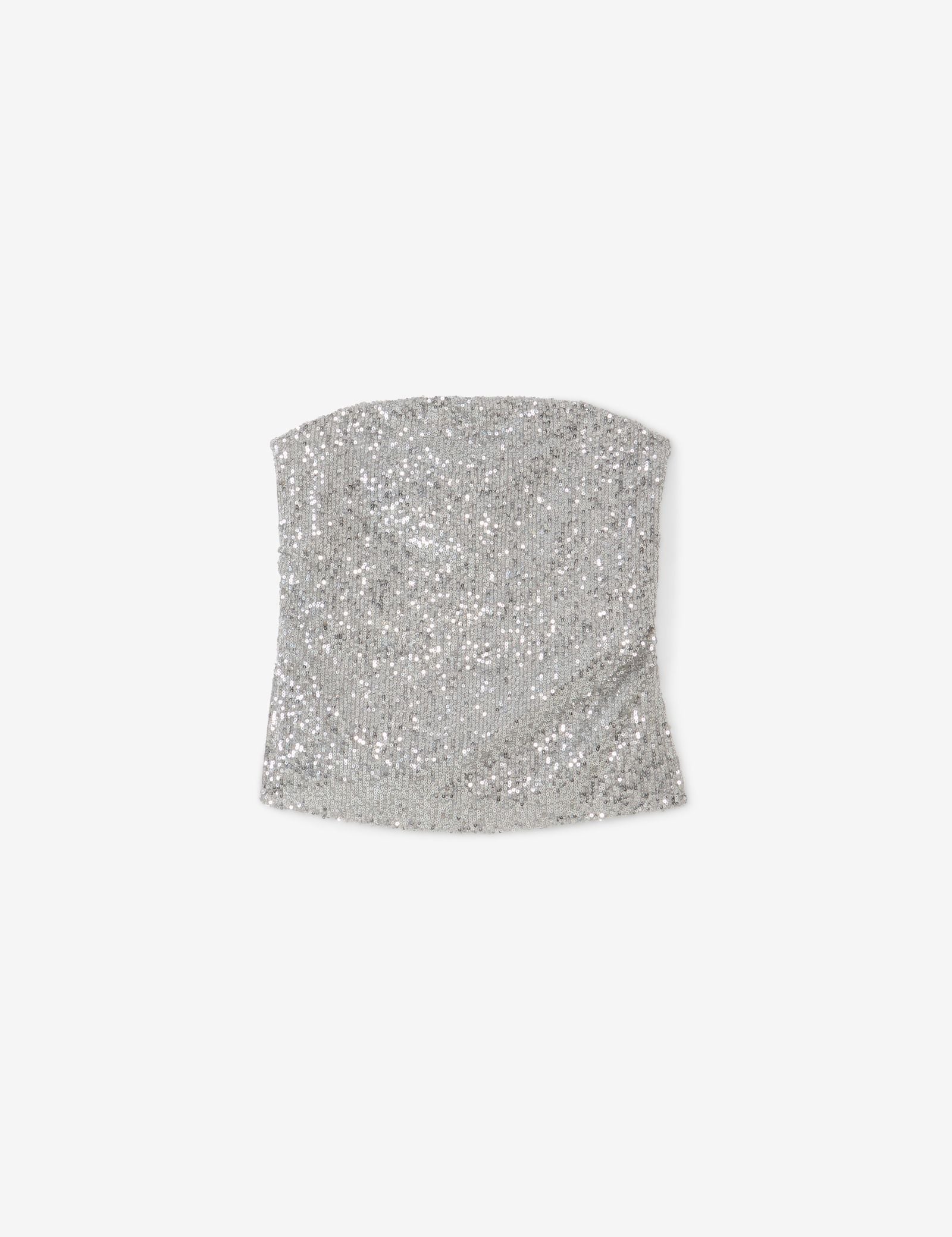 Top bustier à sequin gris