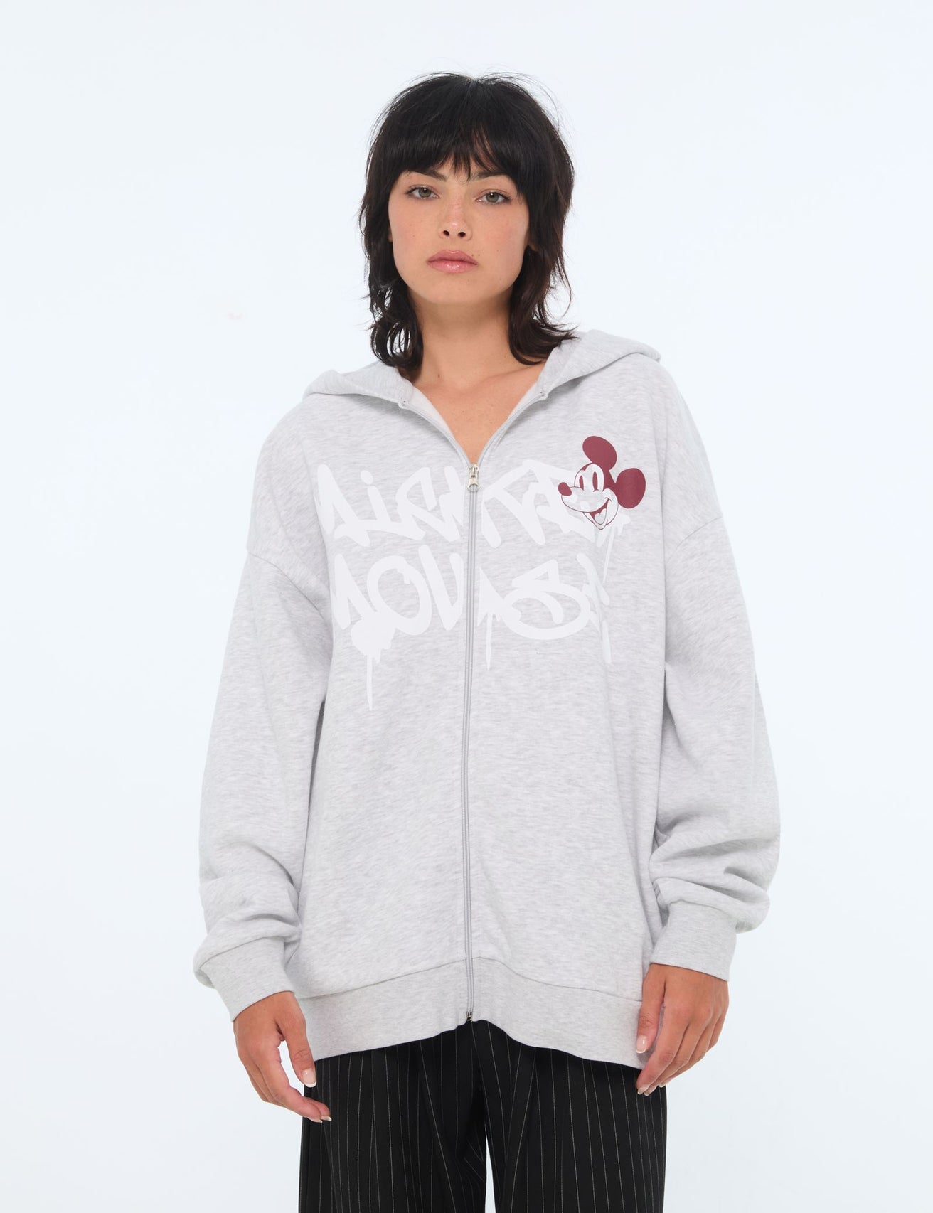 Sweat oversize Disney x Jennyfer gris clair - Image 1