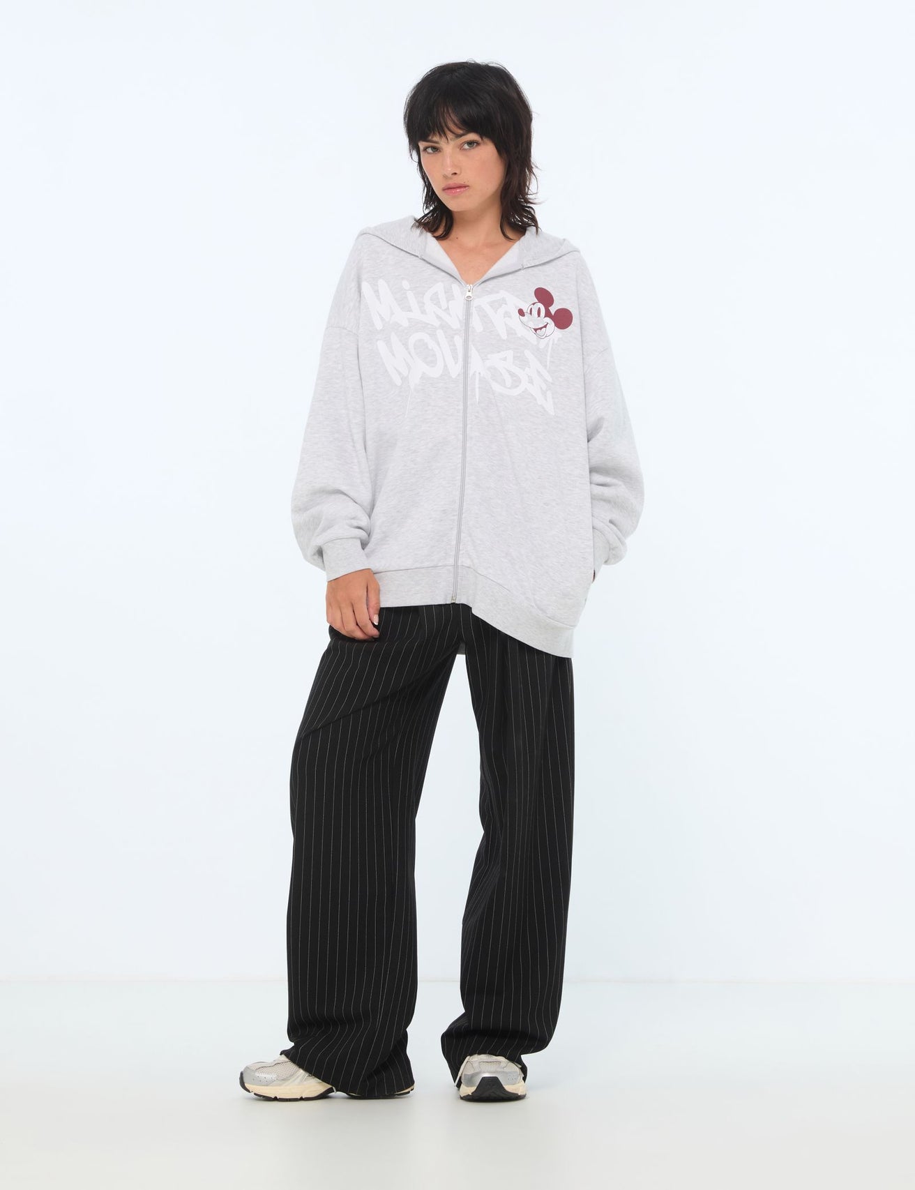 Sweat oversize Disney x Jennyfer gris clair - Image 3