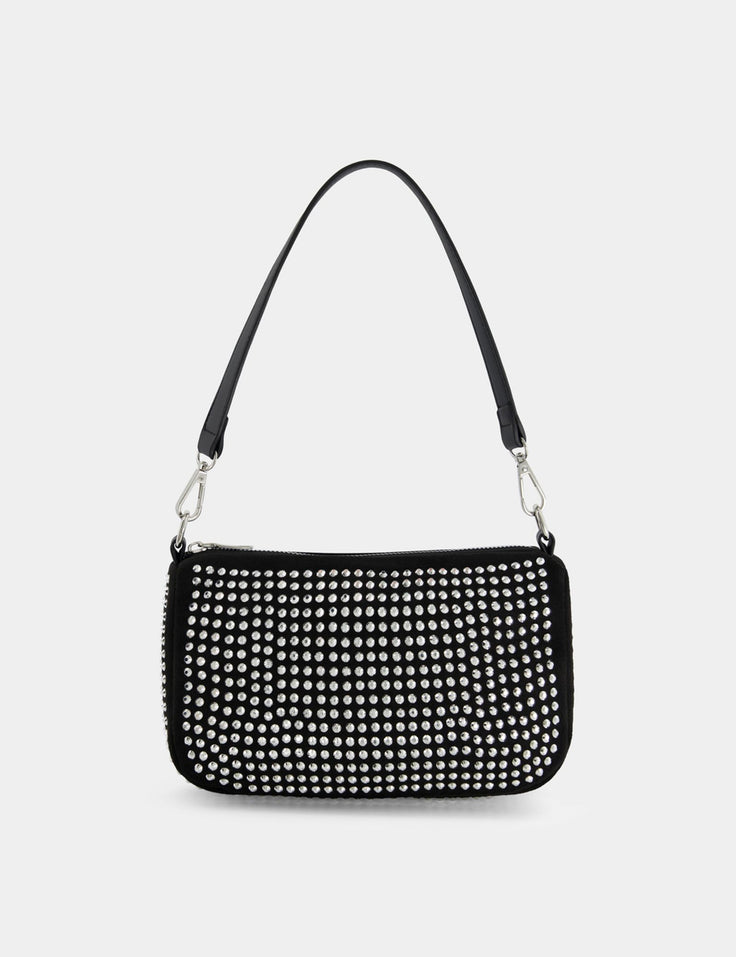 Sac à main à strass noir