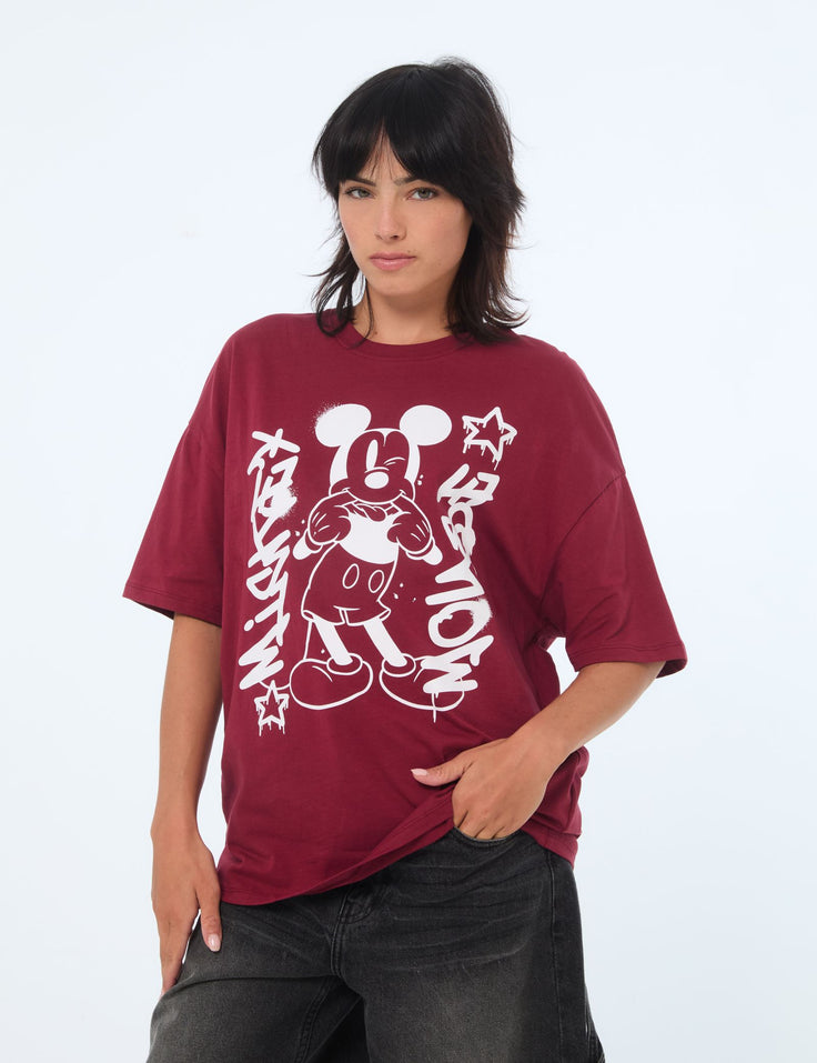 T-shirt oversize foncé Disney Mickey x Jennyfer rouge