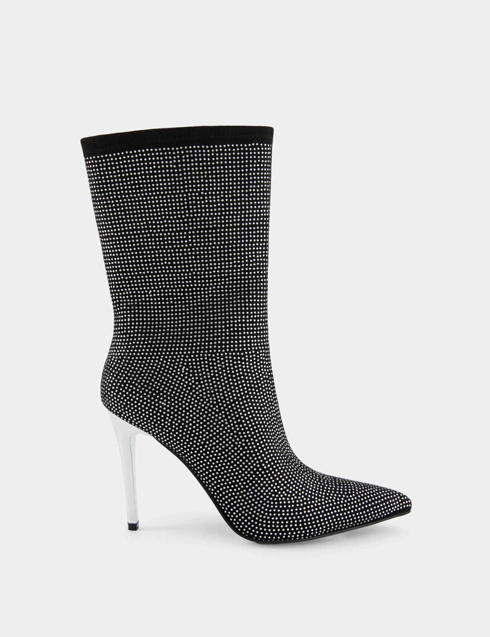 Bottes a talons aiguilles et strass noir Jennyfer