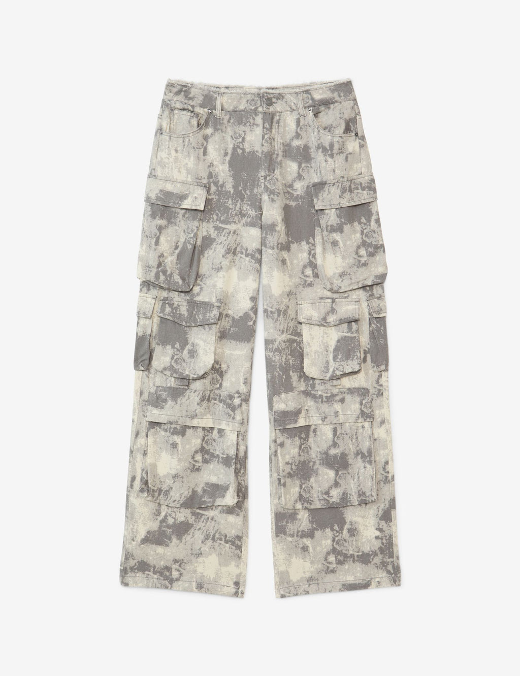 Pantalon camouflage droit gris moyen