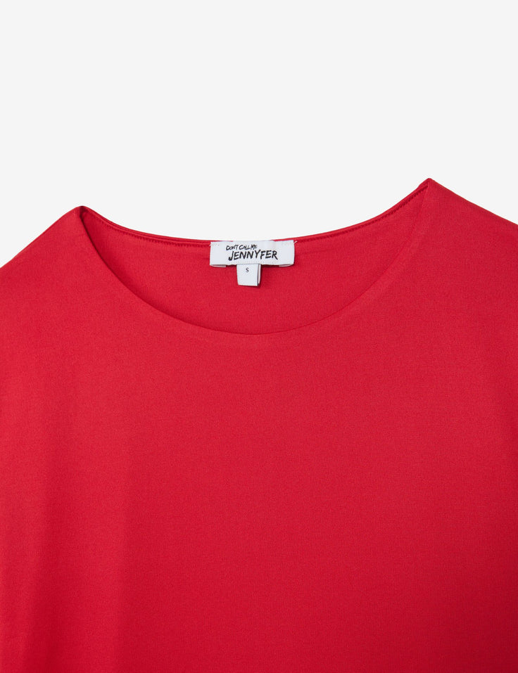 T-shirt satiné rouge vif