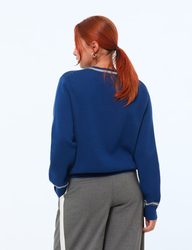 Pull en maille bleu électrique 82