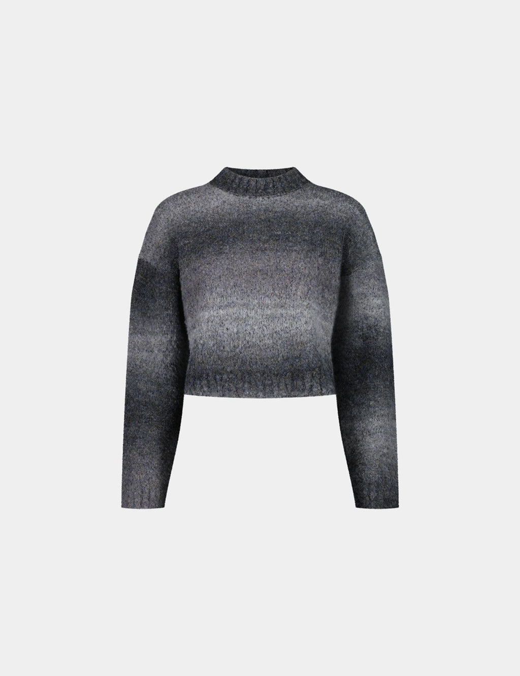 Pull court en maille bouclée bleu gris