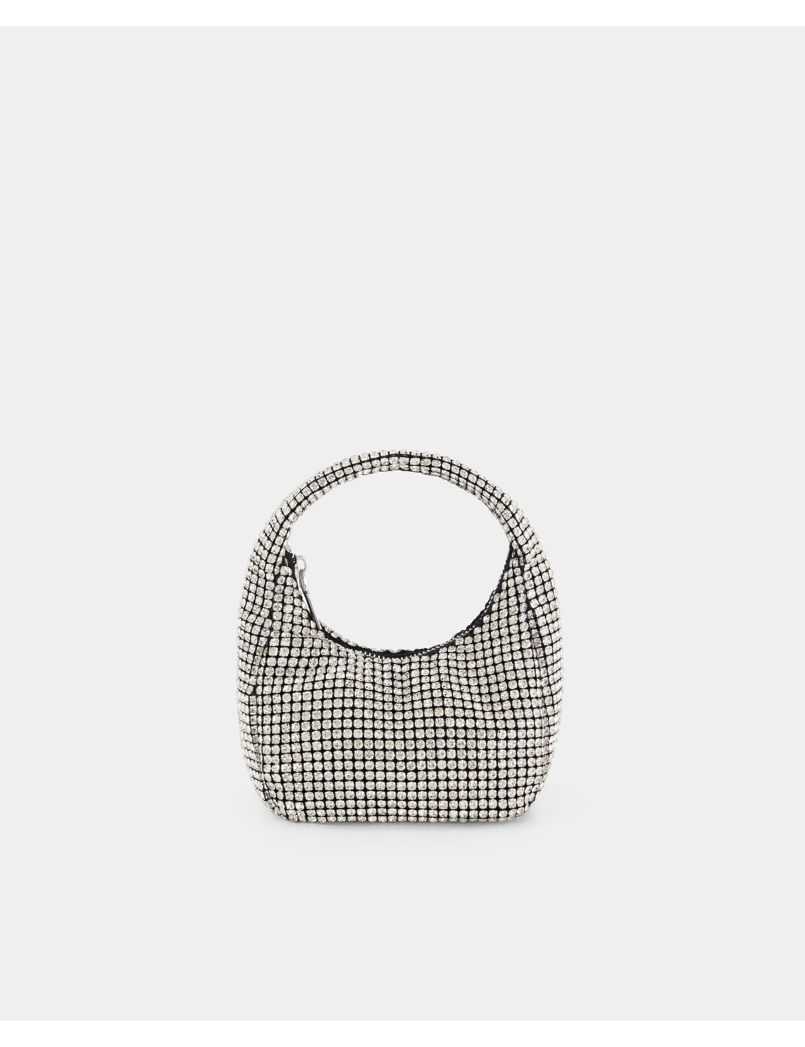 Petit sac à main à strass argenté