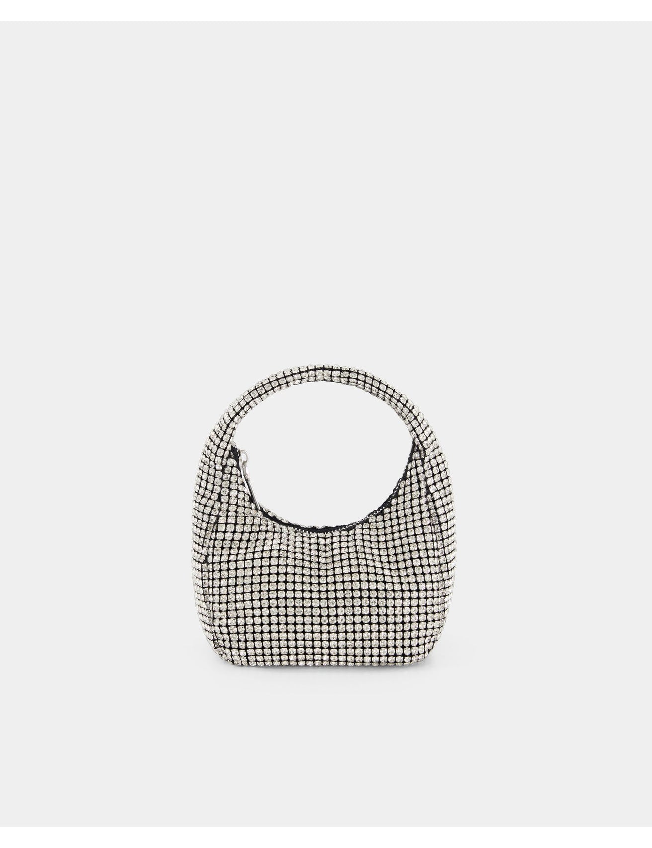 Petit sac à main à strass argenté - Image 1