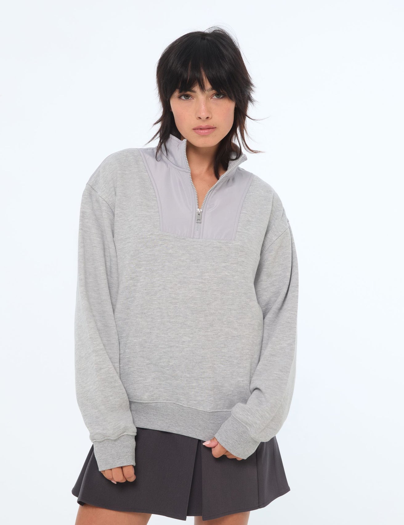 Sweat oversize gris chine - Image 1