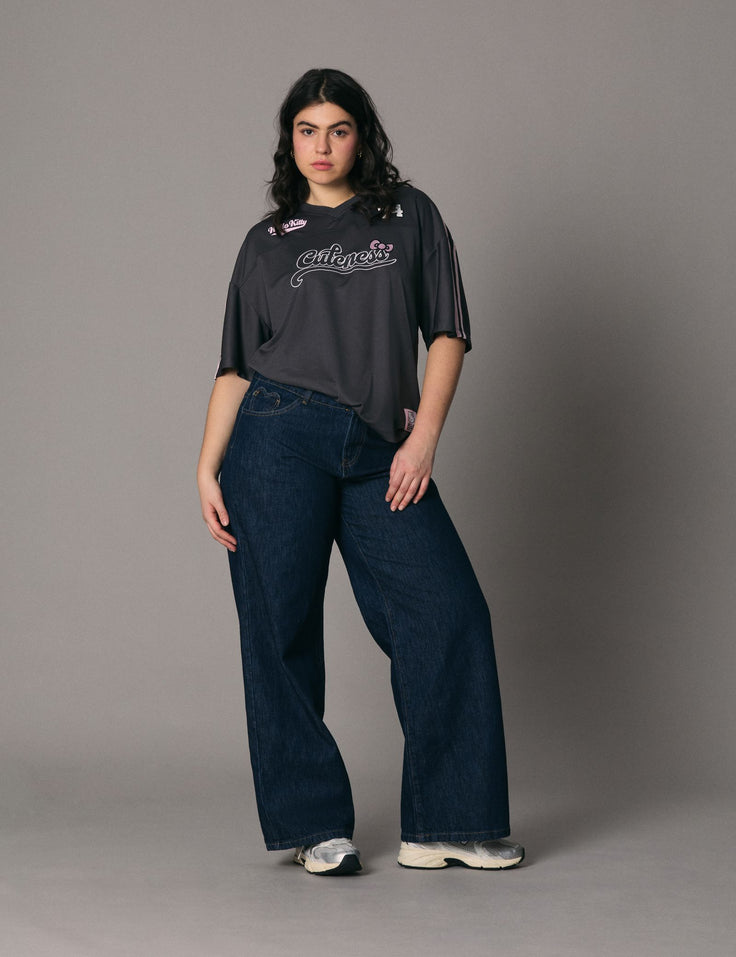 Jean Wide Leg Taille basse bleu