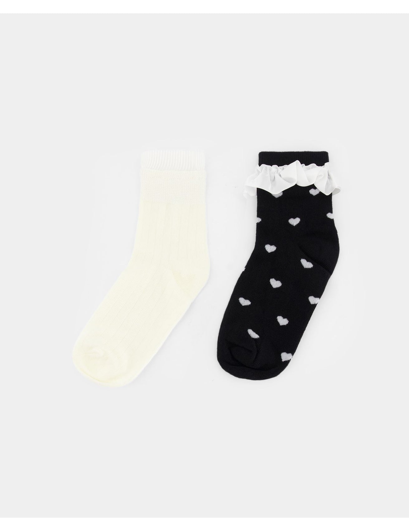 Chaussettes à volants satinés et motifs - Image 1