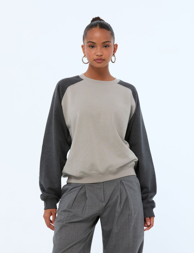 Pull oversize gris clair