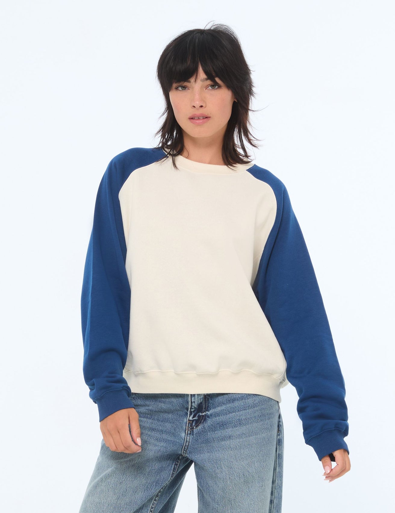 Pull oversize sable et bleu - Image 1