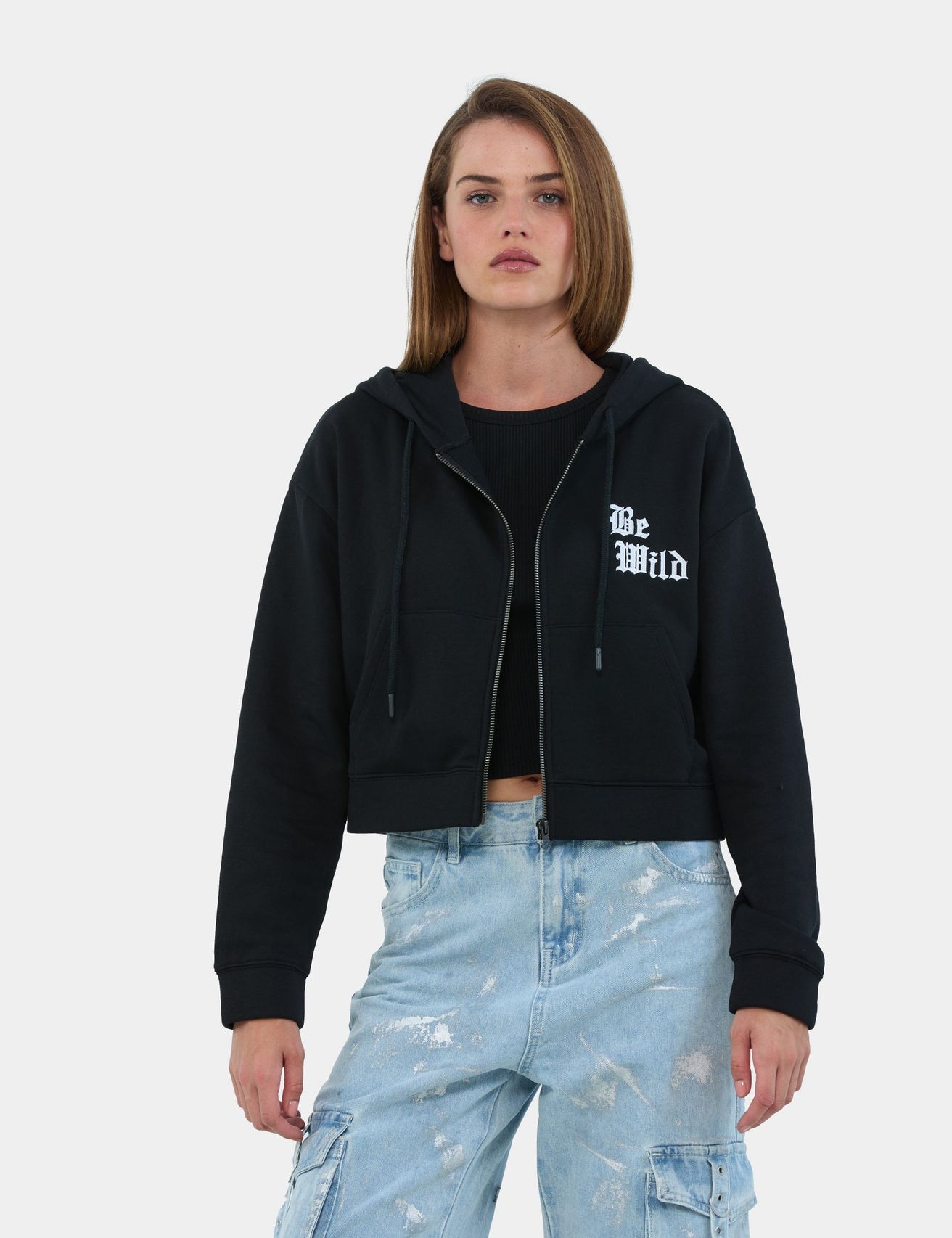 Sweatshirt zippé noir - Image 1