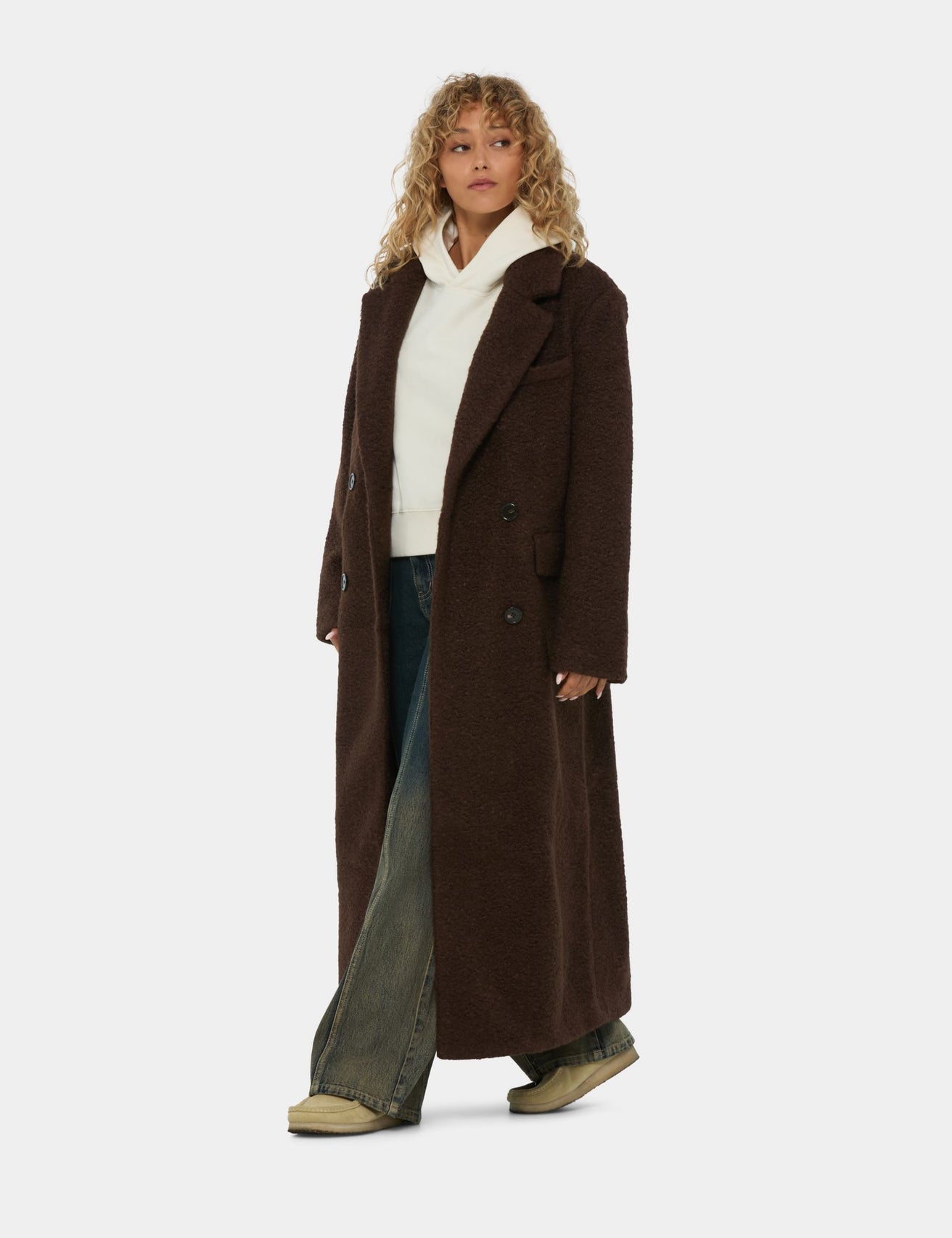 Long manteau marron - Image 3