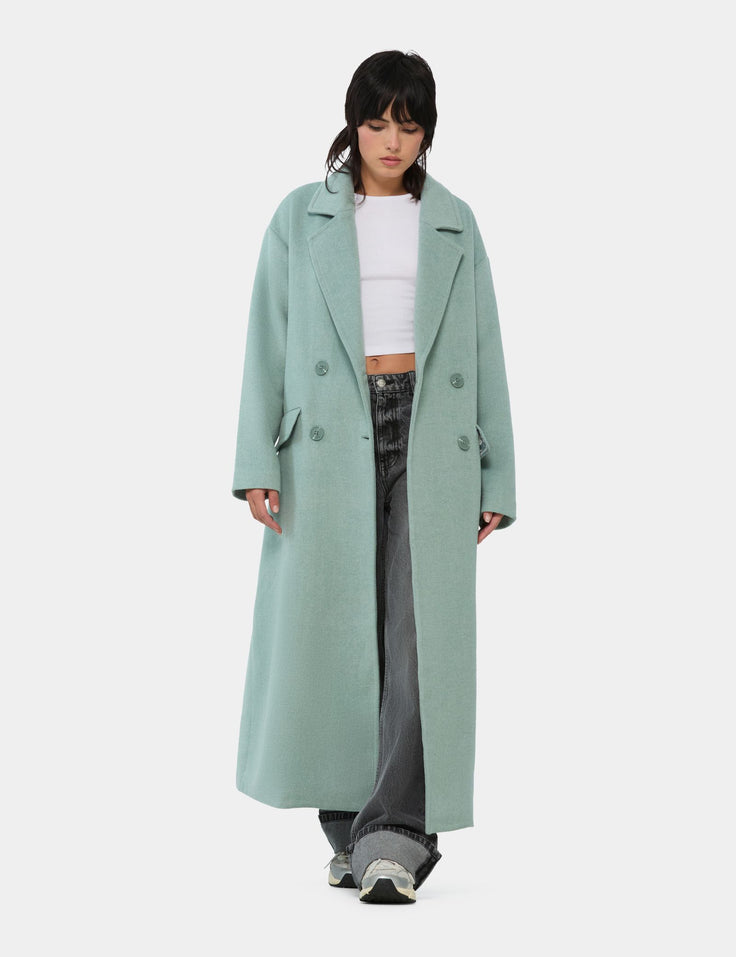 Long manteau vert clair