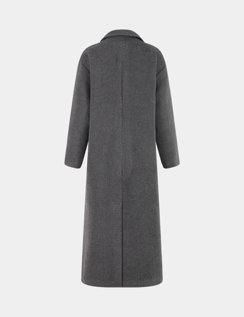 Long manteau en mélange de laine gris foncé