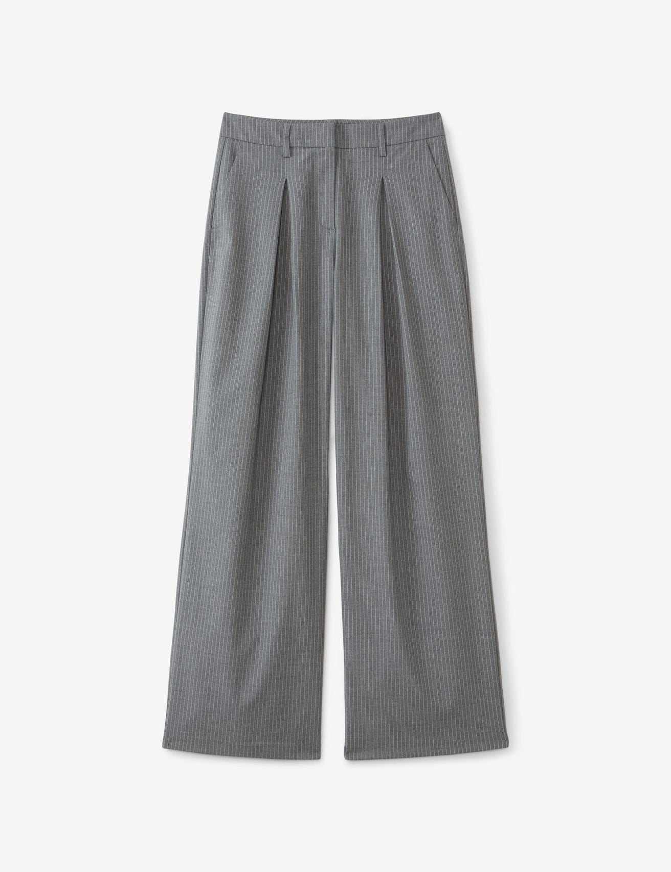 Pantalon palazzo gris moyen avec bandes blanches - Image 4