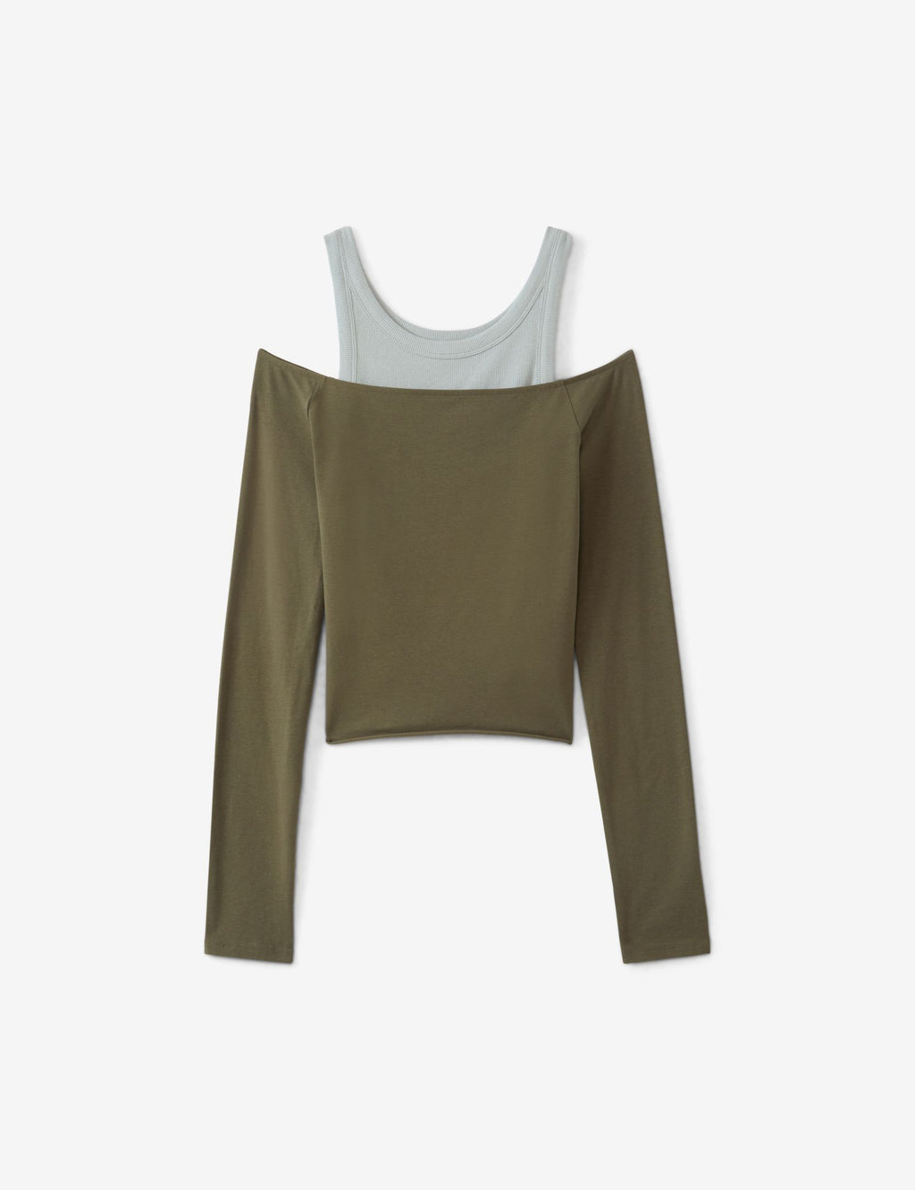 T-shirt doublé vert olive