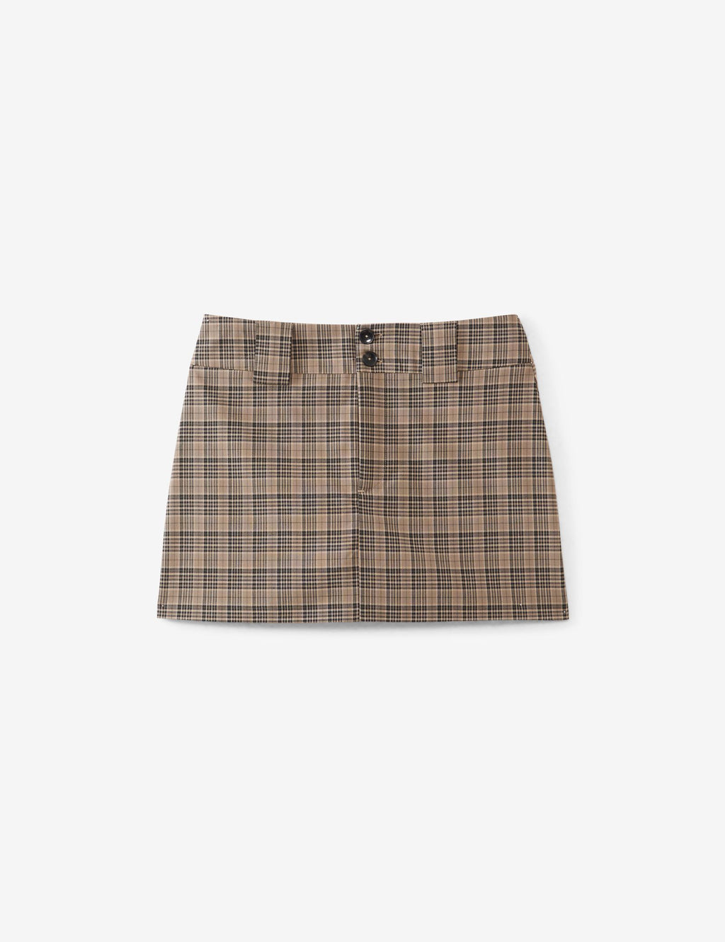 Jupe short courte à carreaux marron