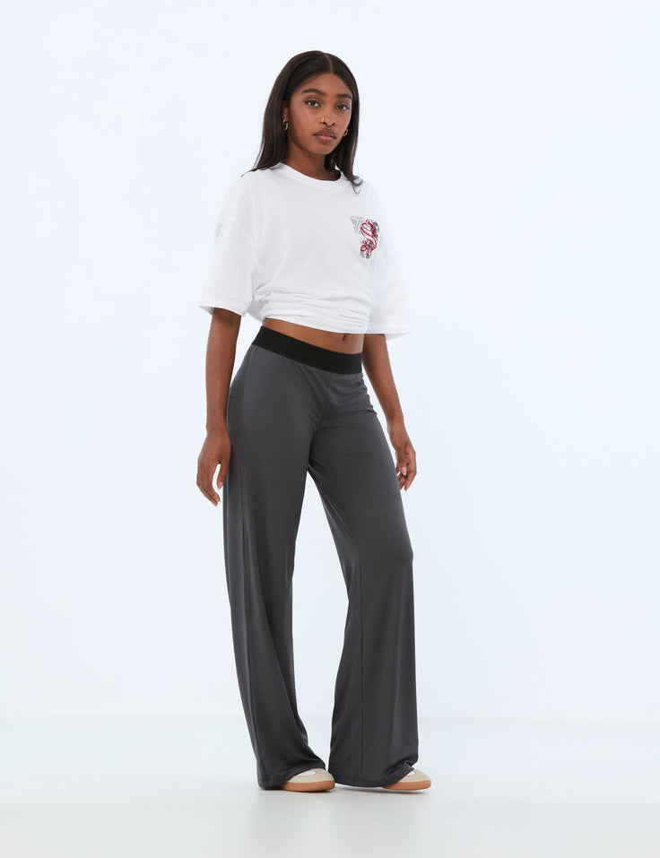 Pantalon fluide gris foncé