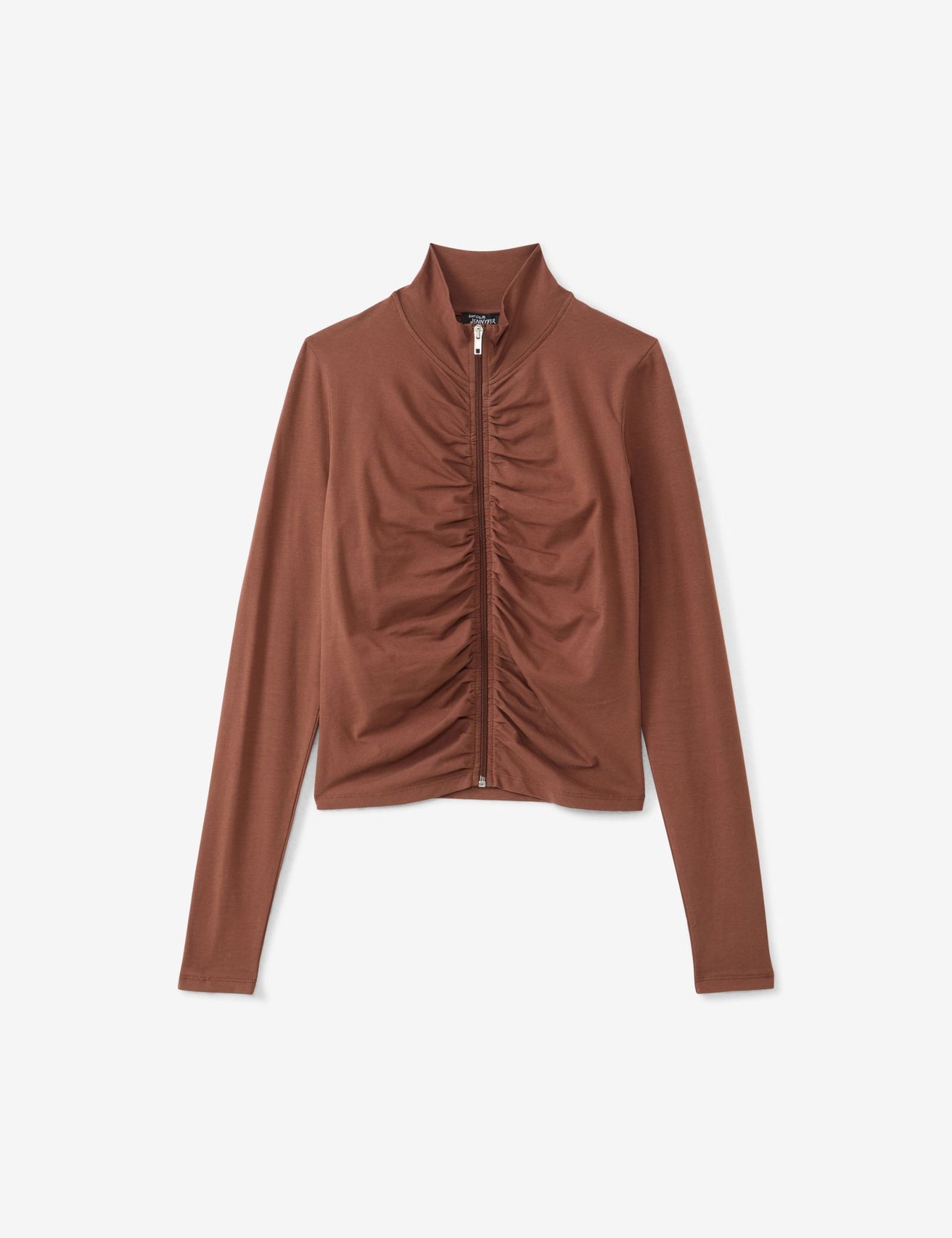 Gilet froncé marron - Image 4