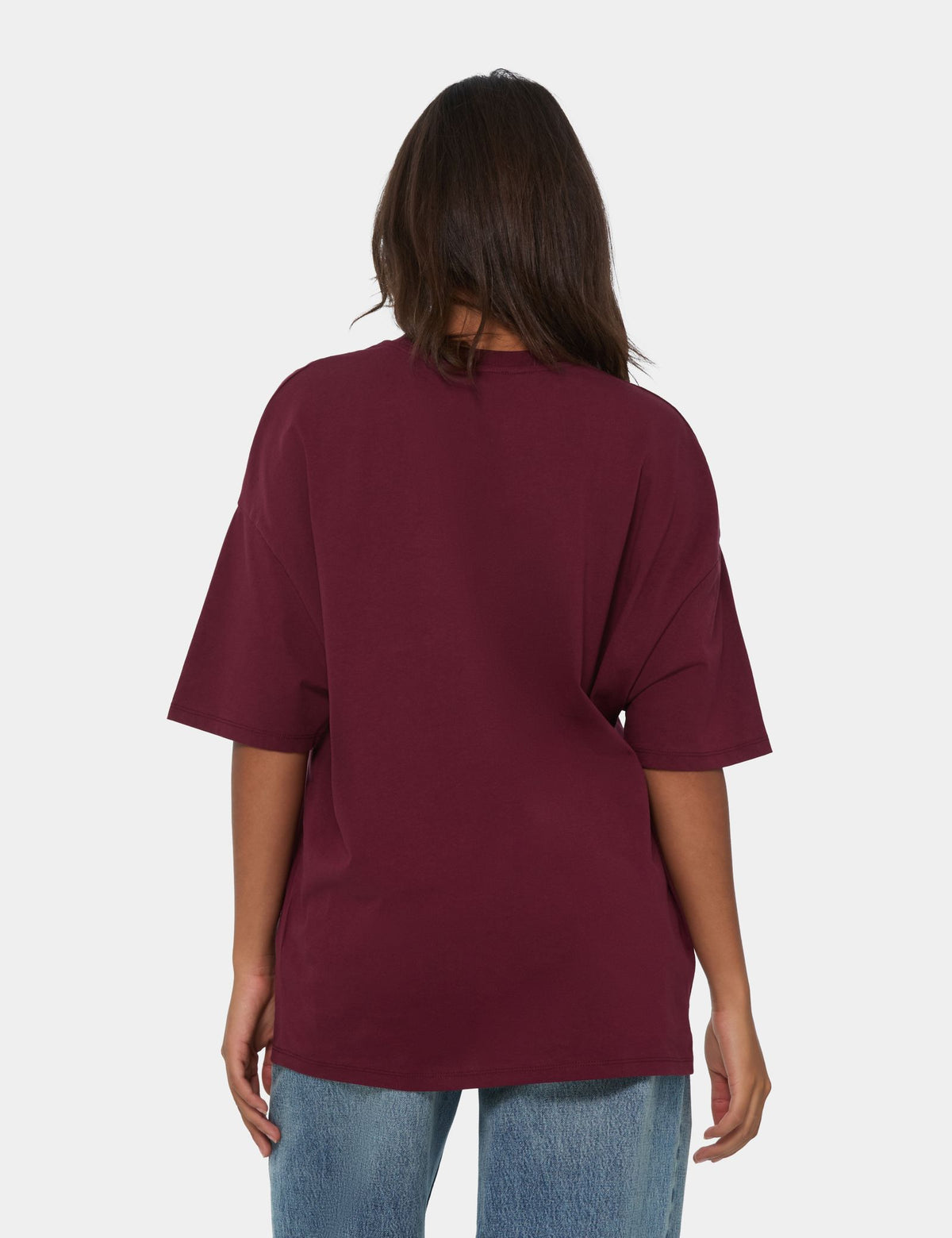 T-shirt oversize à motif prune