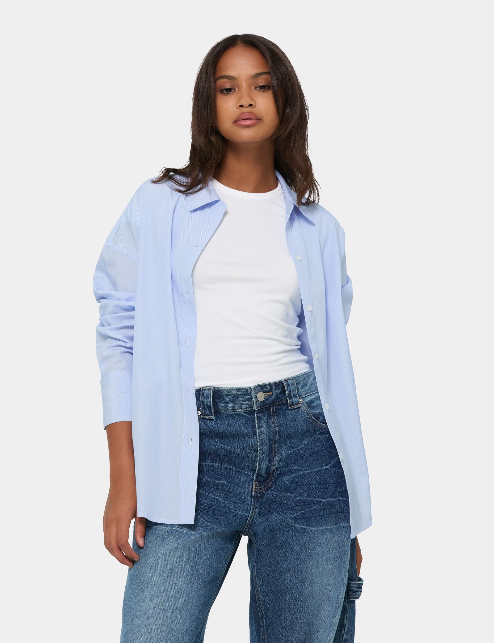 Chemise oversize bleu ardoise