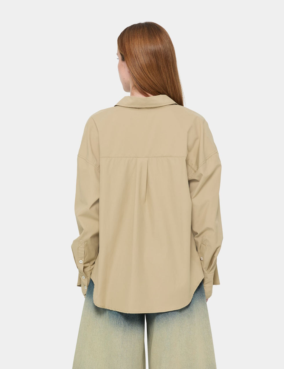 Chemise oversize beige kaki