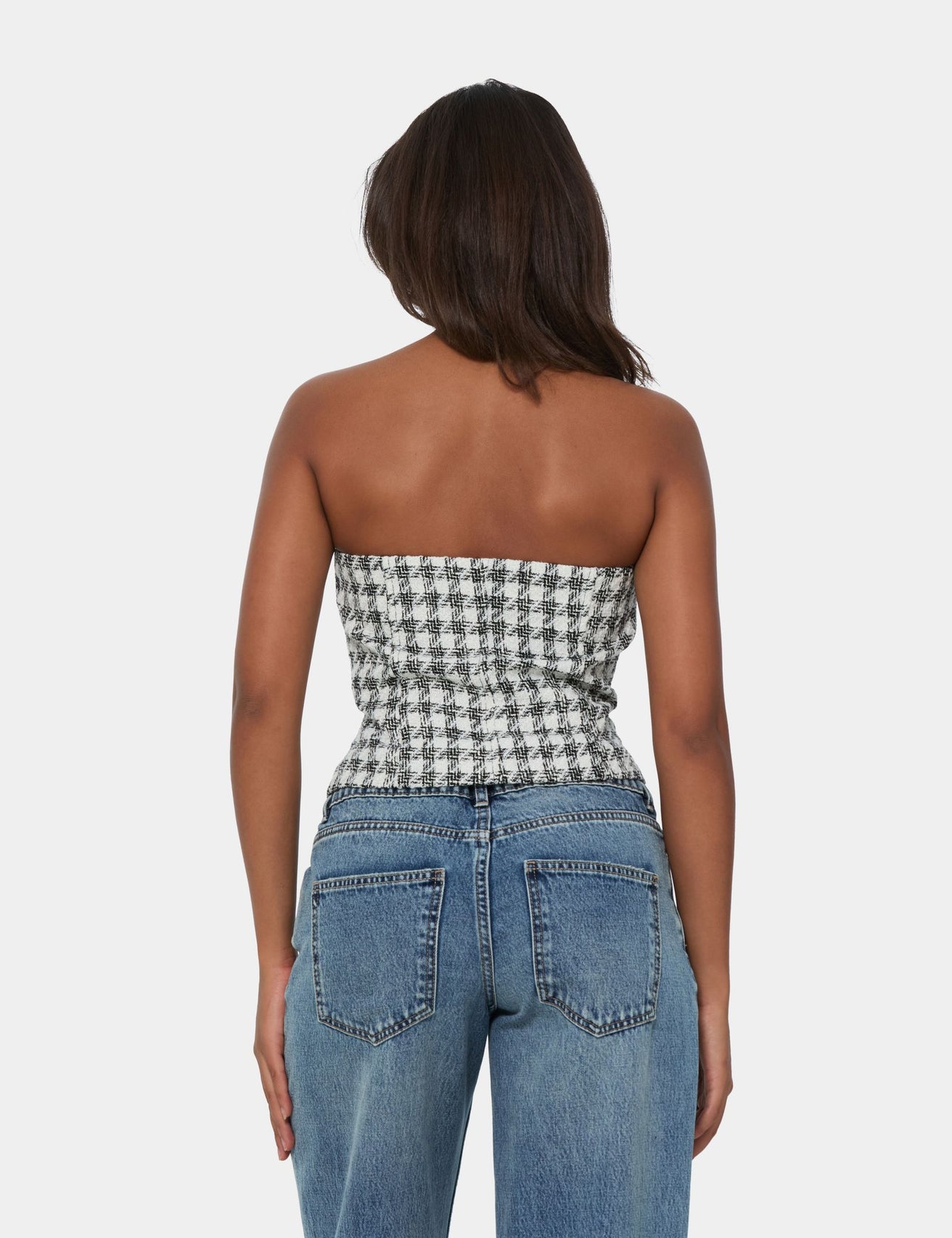 Bustier quadrillé écru - Image 2