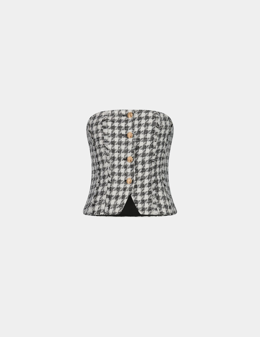 Bustier quadrillé écru