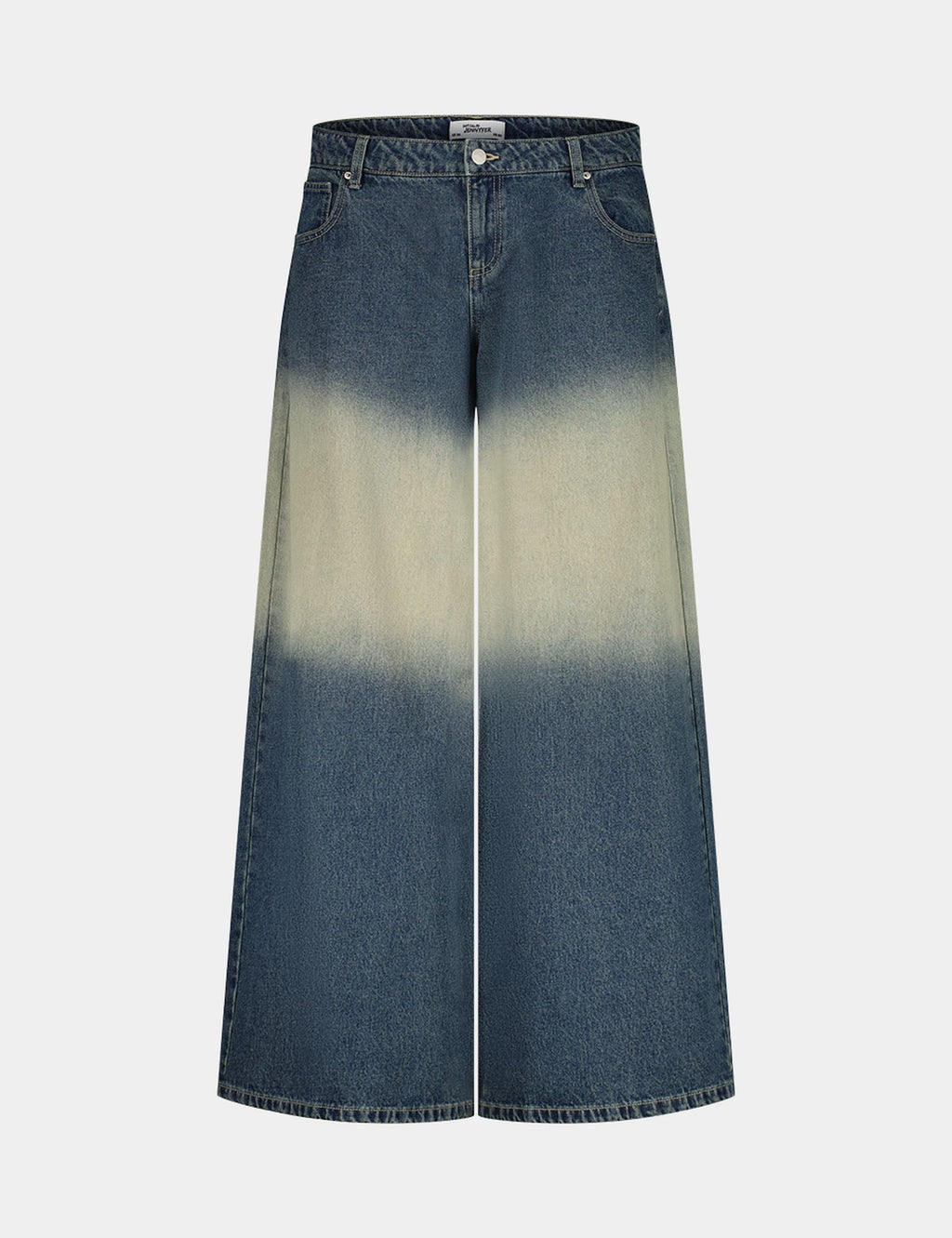 Jean délavé maxi wide leg taille basse bleu