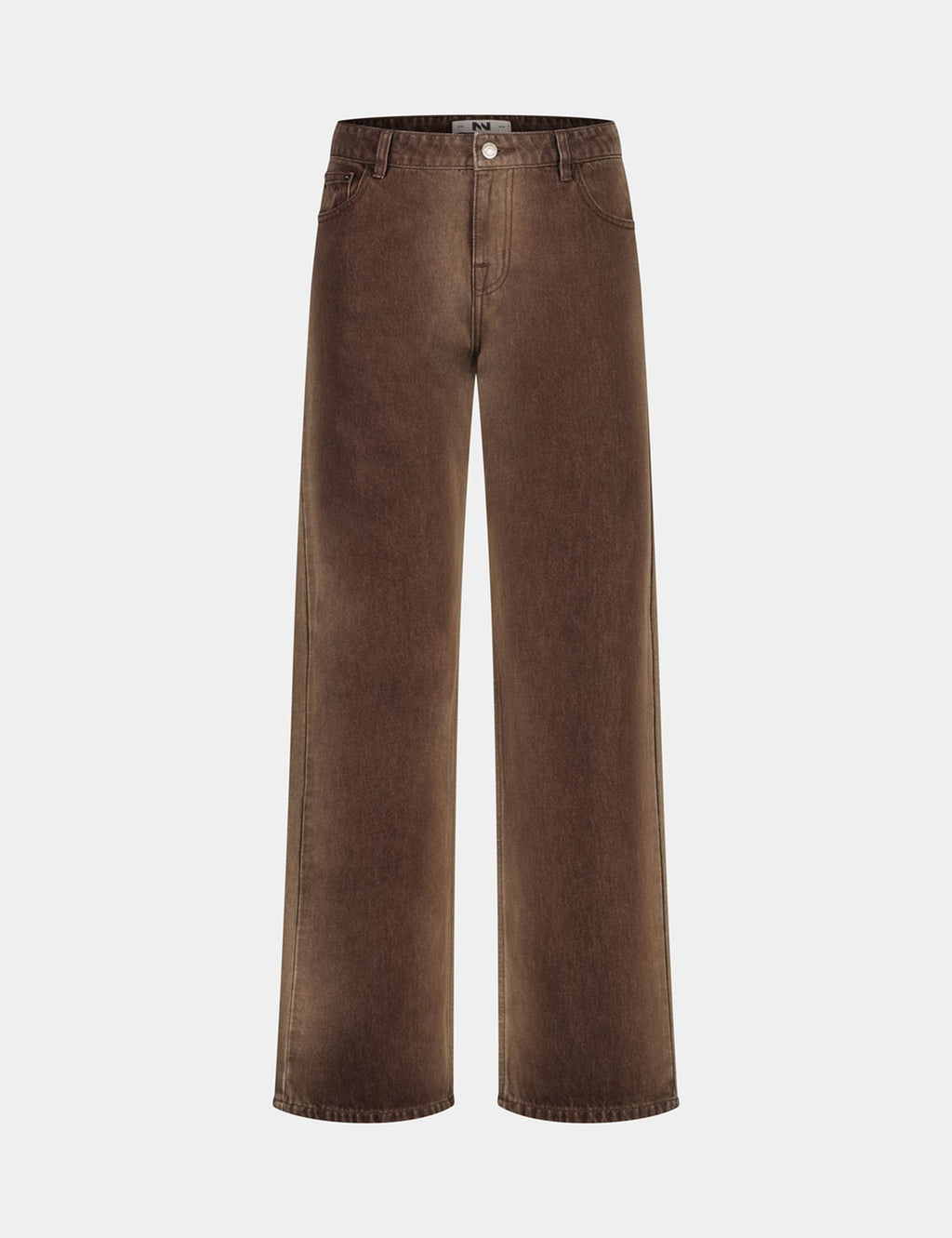 Jean straight taille basse marron clair