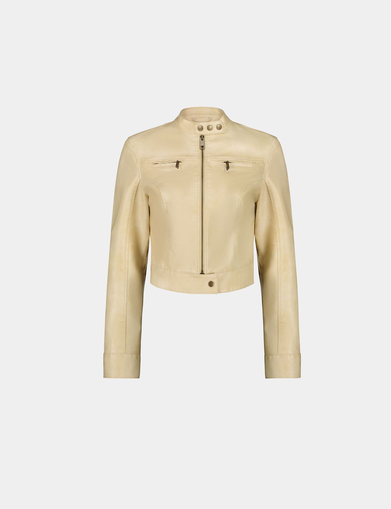 Veste beige clair matière enduite - Image 5