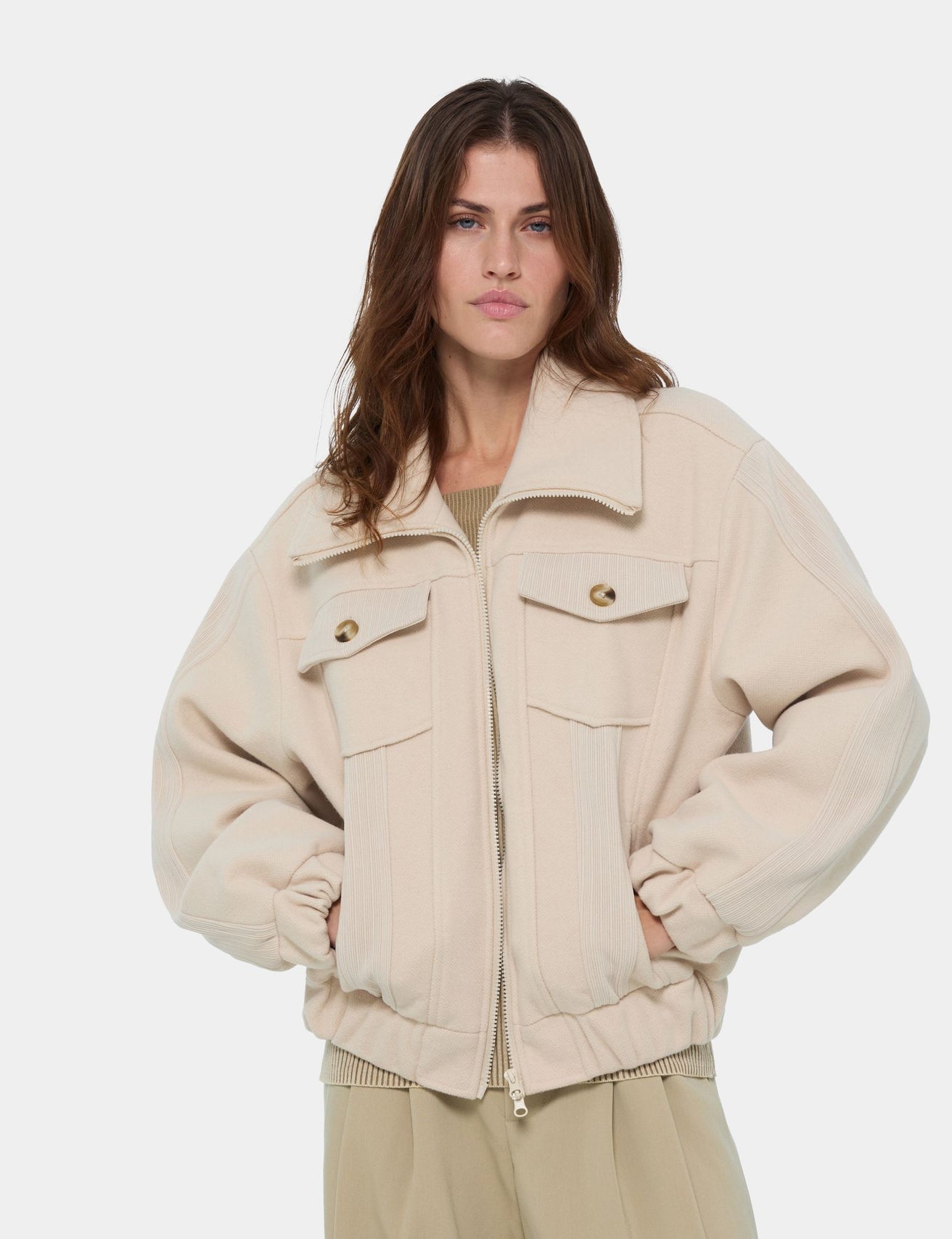 Veste bombers crème - Image 1