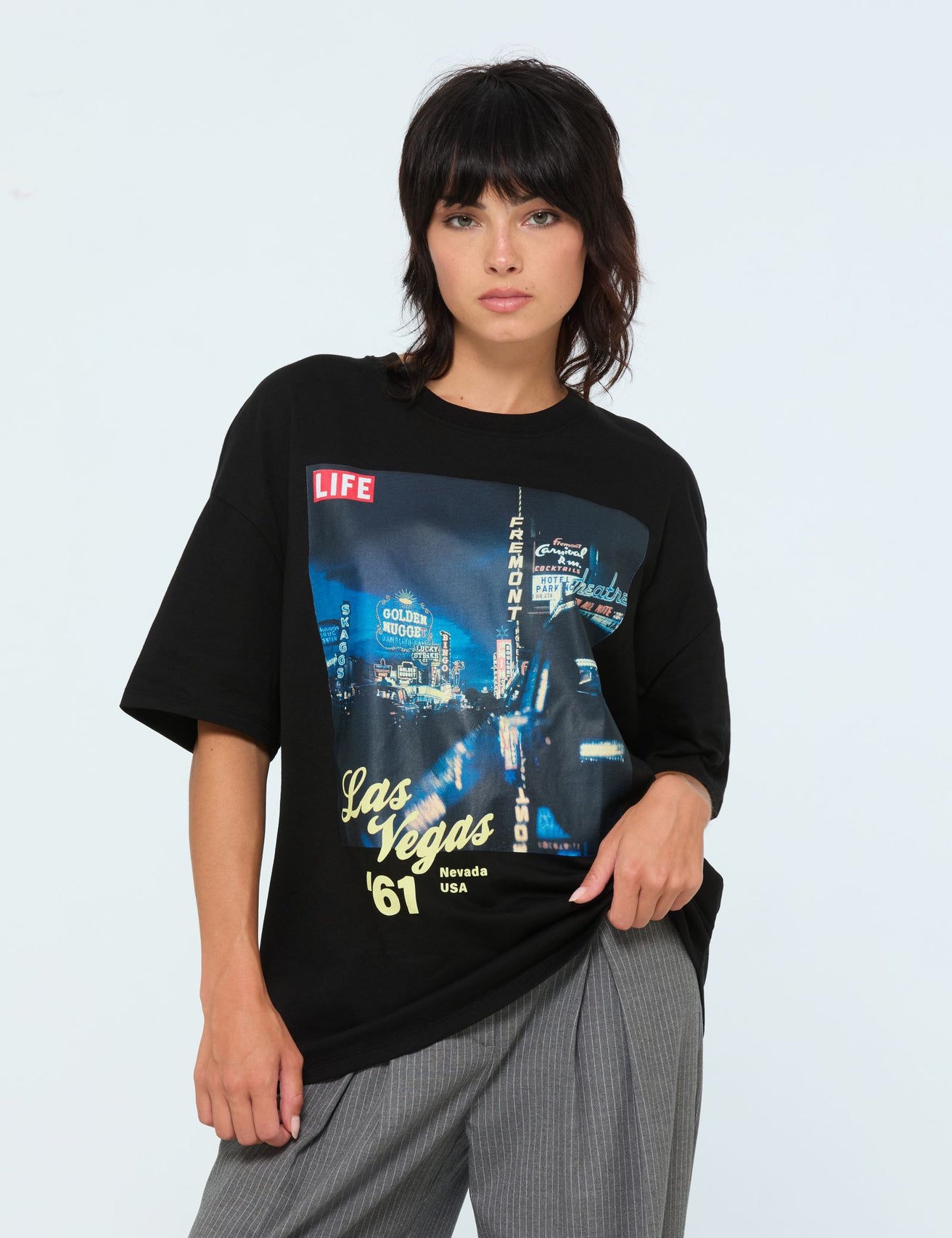 T shirt à manches courtes "Las Vegas" Life noir - Image 1