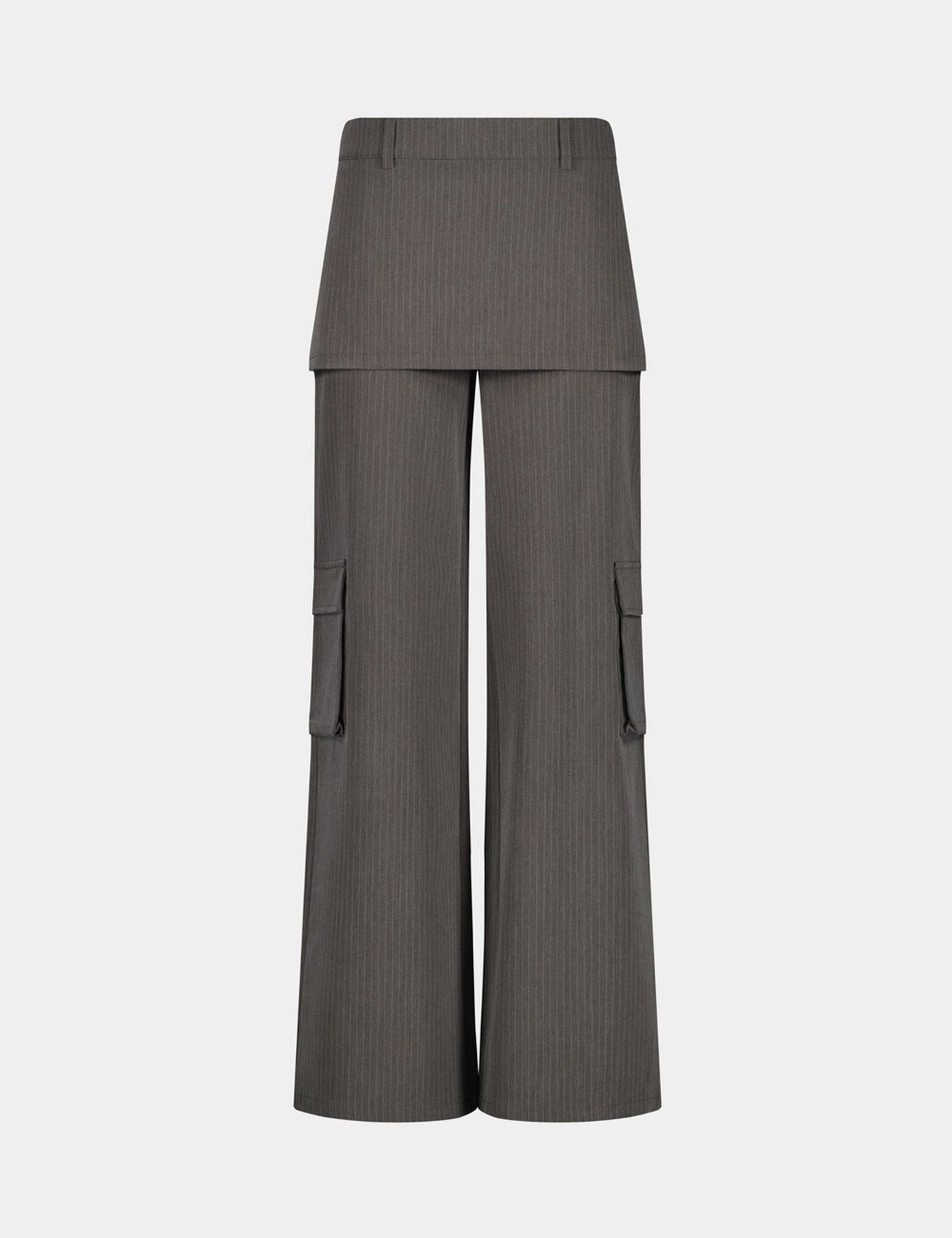 Pantalon cargo tailleur rayé gris foncé - Image 4