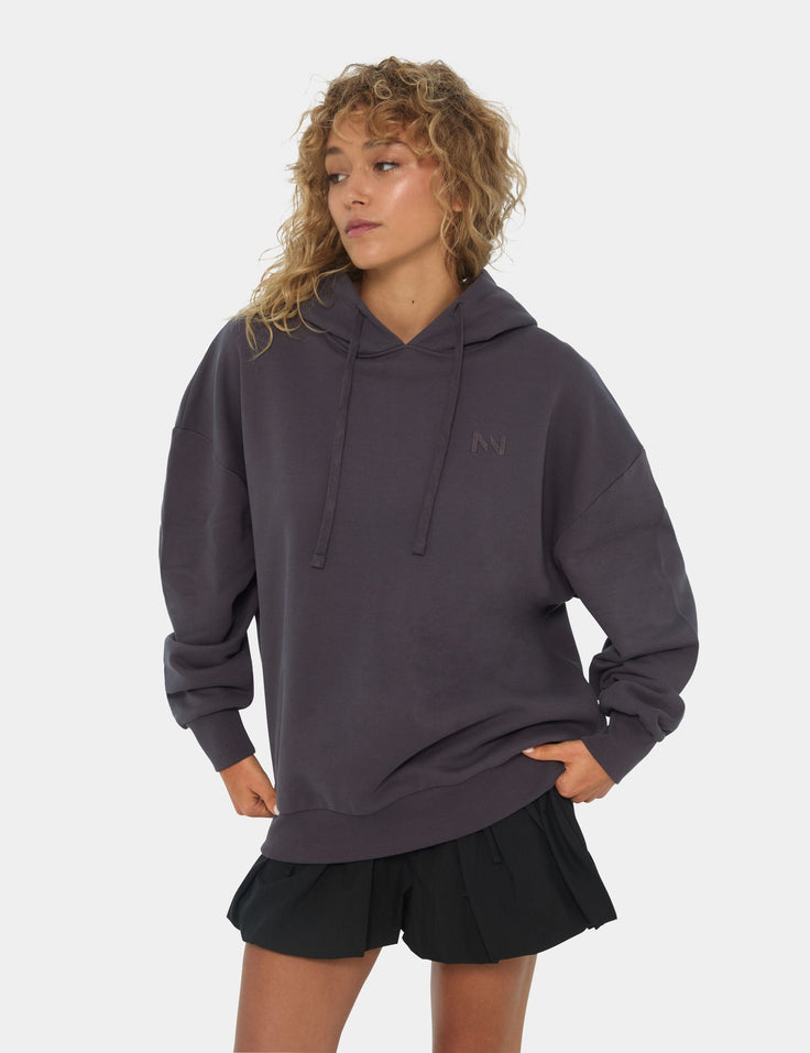 Sweat oversize à capuche NN brodé gris foncé