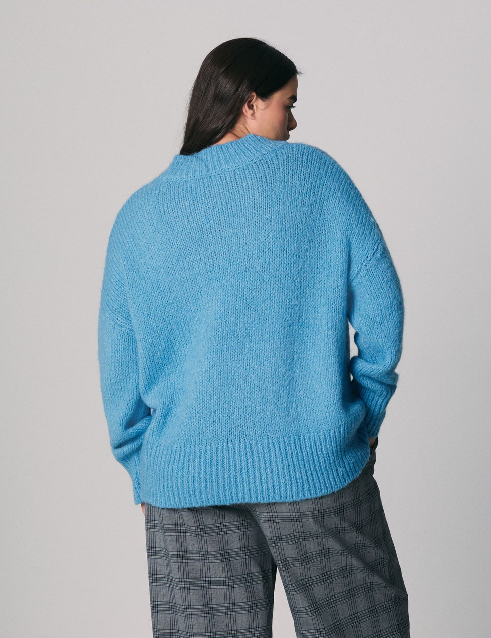 Pull en mélange de laine bleu azur