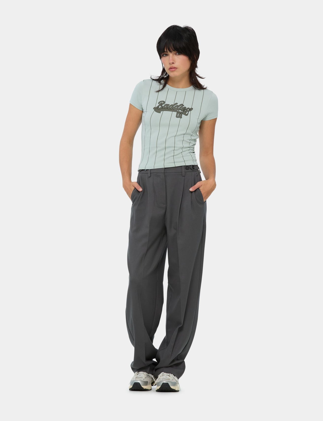 Pantalon tailleur gris foncé - Image 1