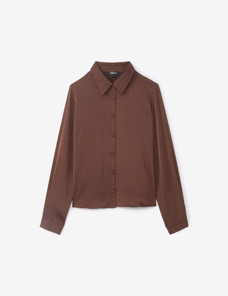 Chemise fluide marron foncé