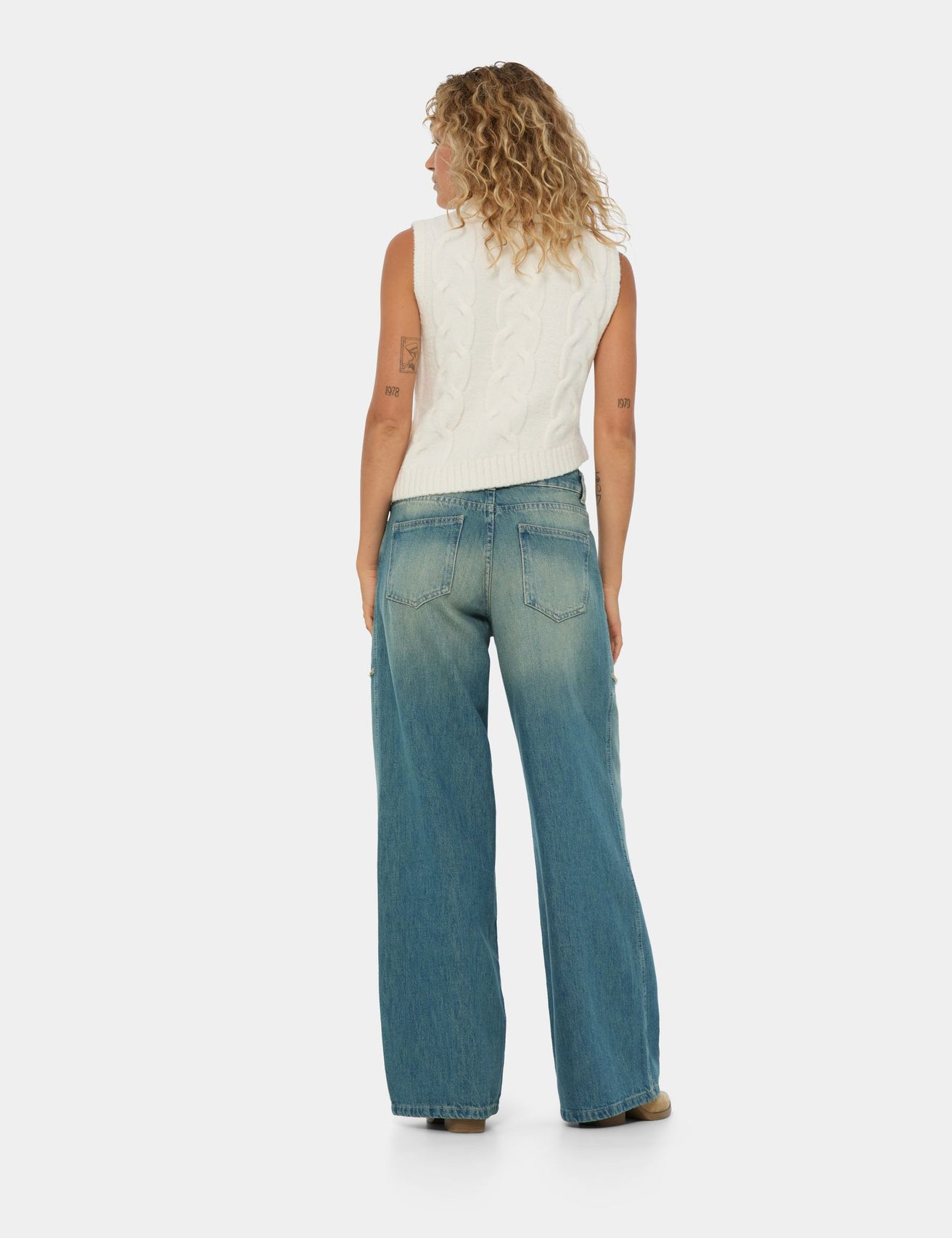 Jean Wide Leg Taille Basse bleu jean - Image 2