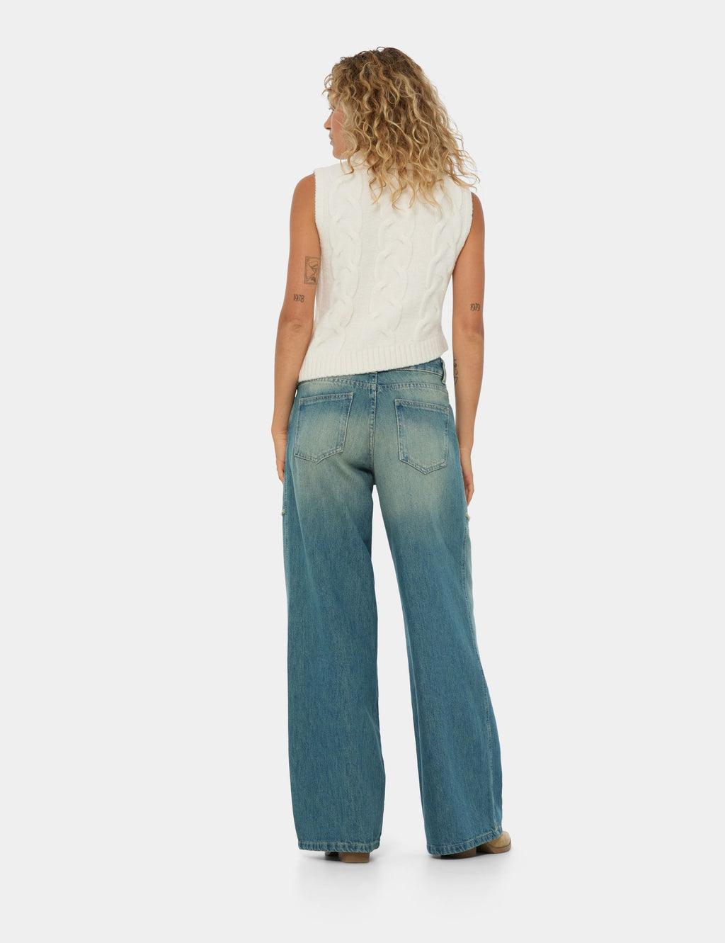 Jean Wide Leg Taille Basse bleu jean