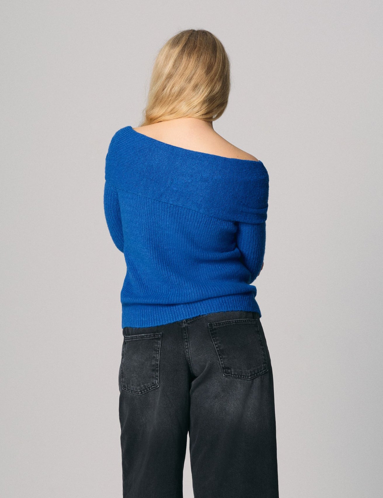 Pull col bardot bleu océan - Image 2