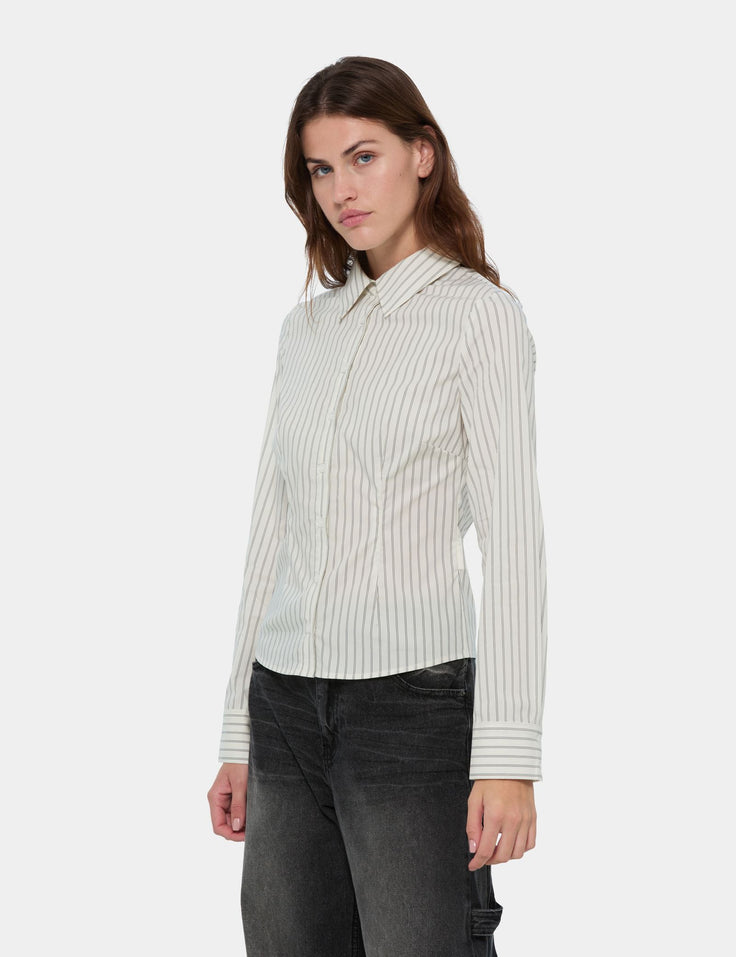 Chemise rayures sable