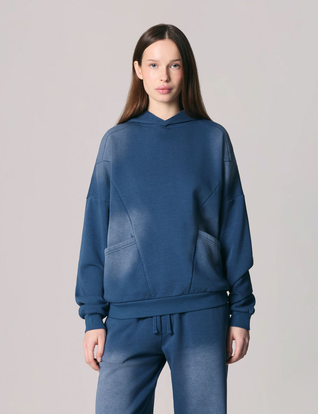 Sweat à capuche bleu jean