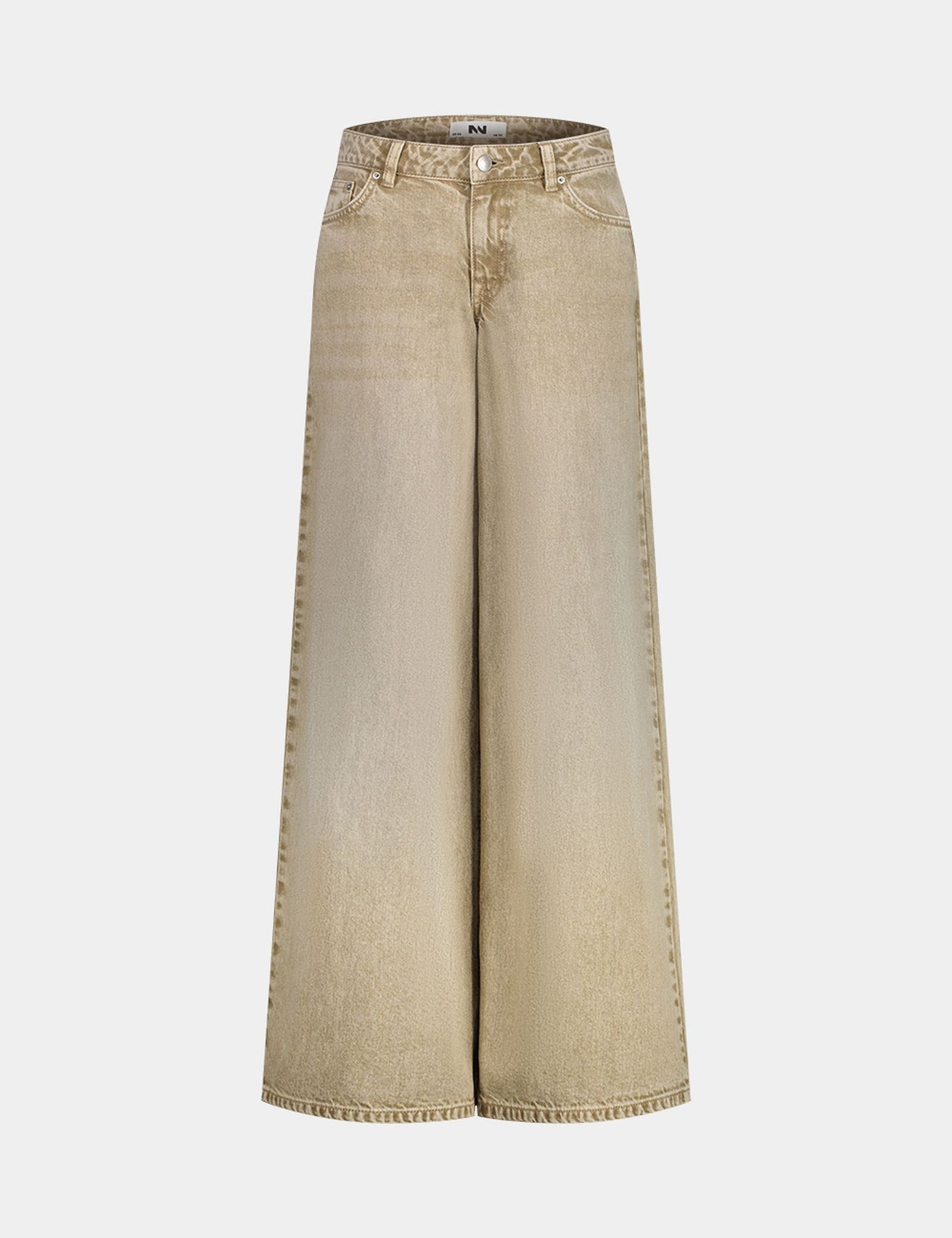 Jean maxi wide leg taille basse beige kaki - Image 4