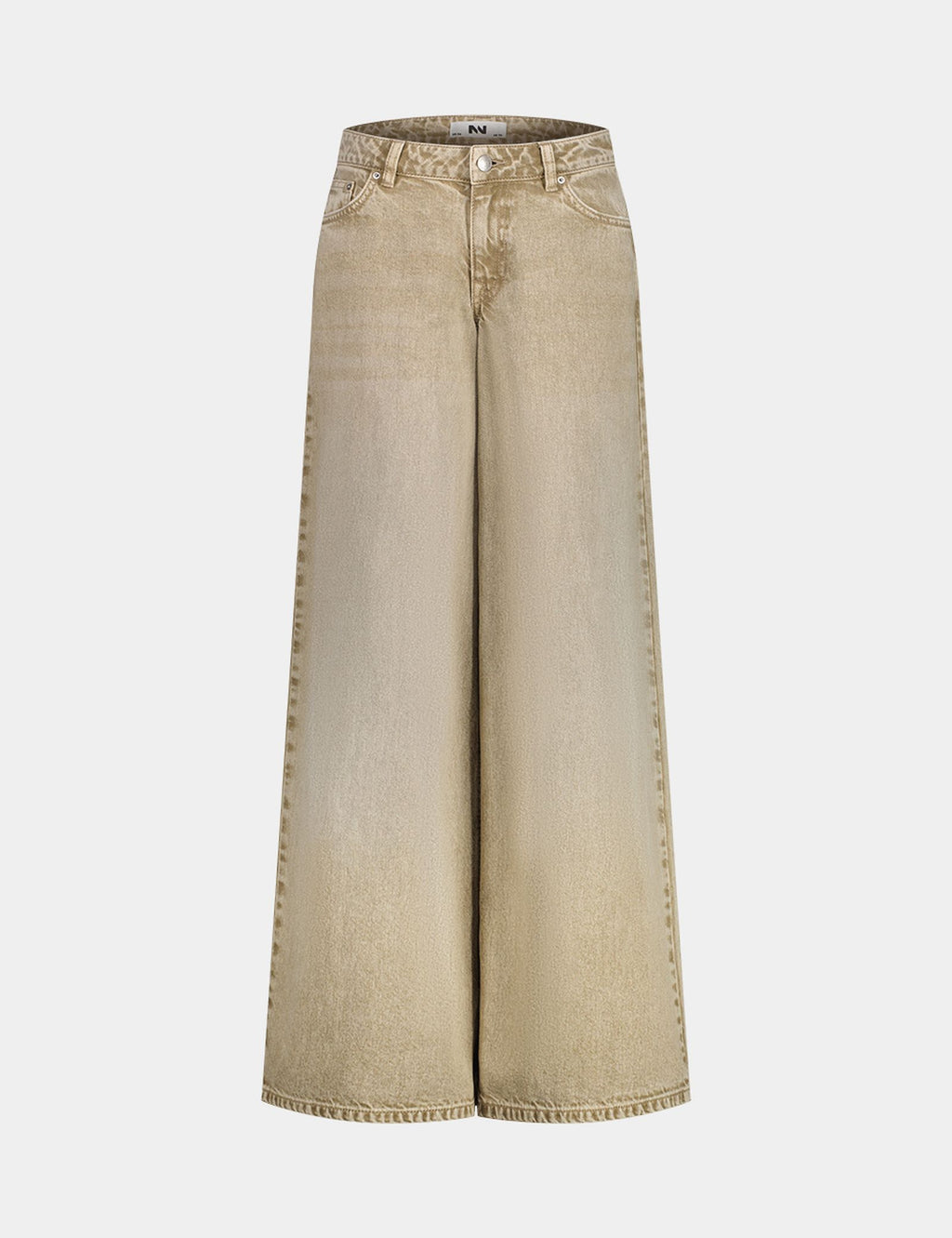 Jean maxi wide leg taille basse beige kaki