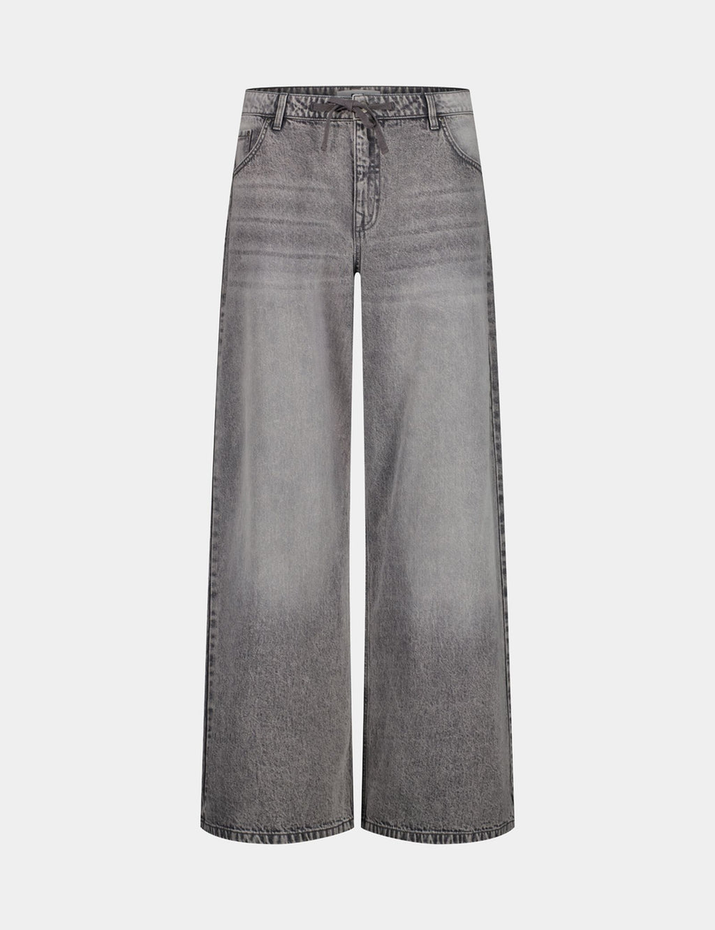 Jean Baggy Taille basse avec noeud gris moyen